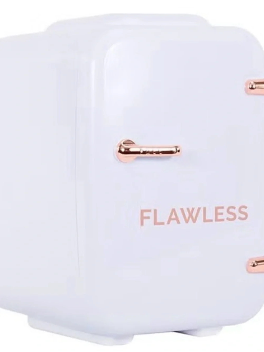 FLAWLESS White Mini Fridge with Rose Gold Accents